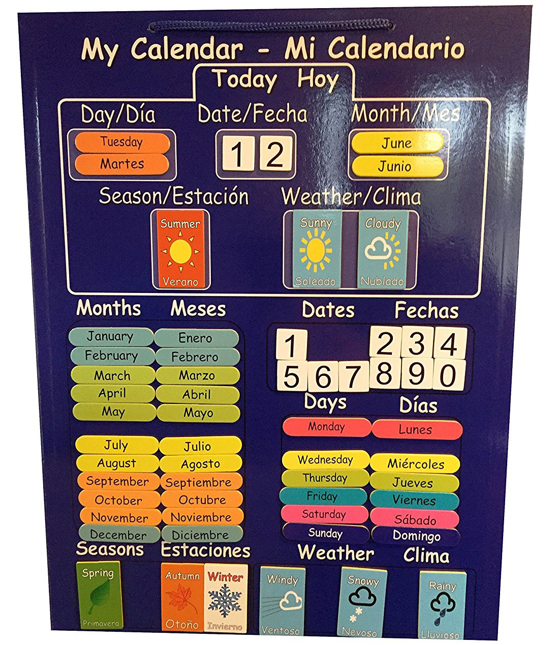 Calendarios para niños: de madera, de tela y magnéticos. | Cuentos y trenes